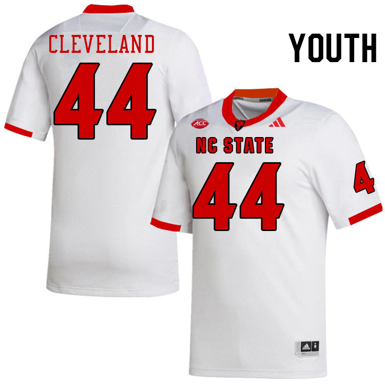 Youth #44 Brandon Cleveland NC State Wolfpack College Football Jerseys Stitched-White